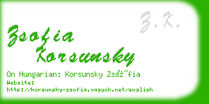 zsofia korsunsky business card